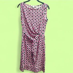 Diane Von Furstenberg Pink and Black Geometric Midi Dress